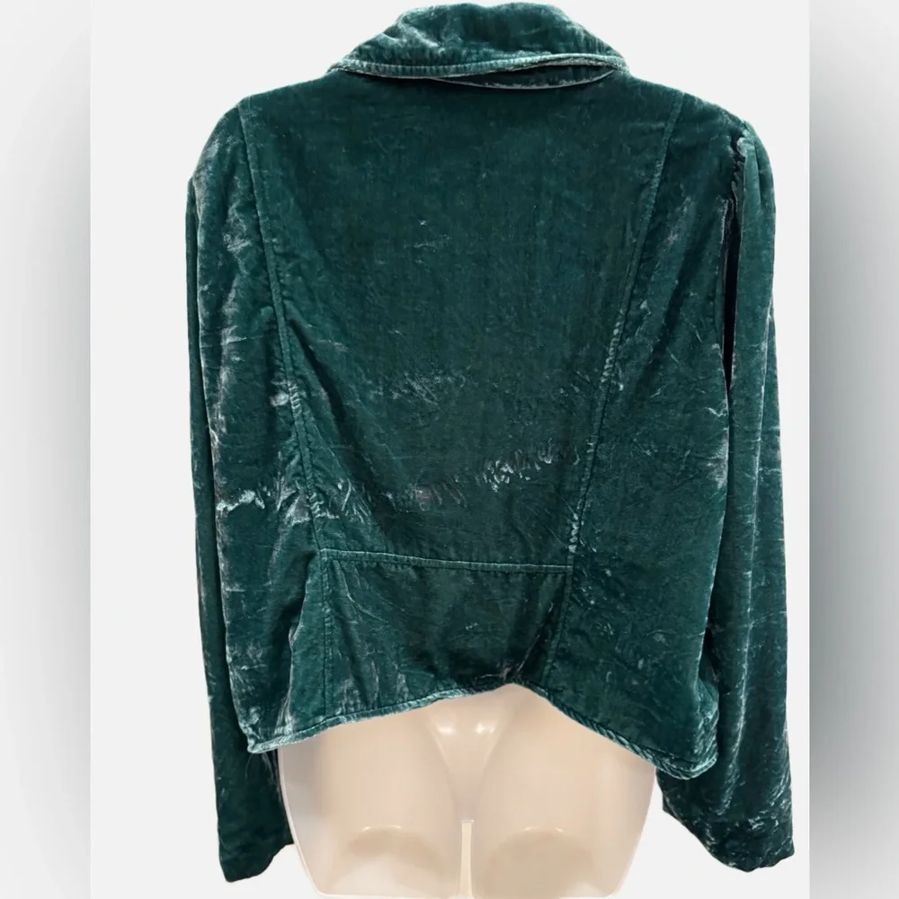 Torrid | Velvet Moto Jacket – Botanical Garden Green – Luxe Soft Texture - Picture 9 of 14